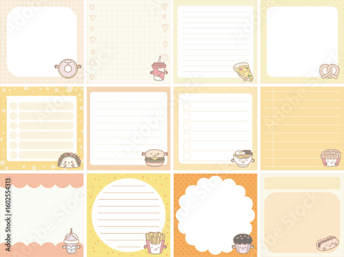 Cute sticky planners with variation of pattern and pastel color.