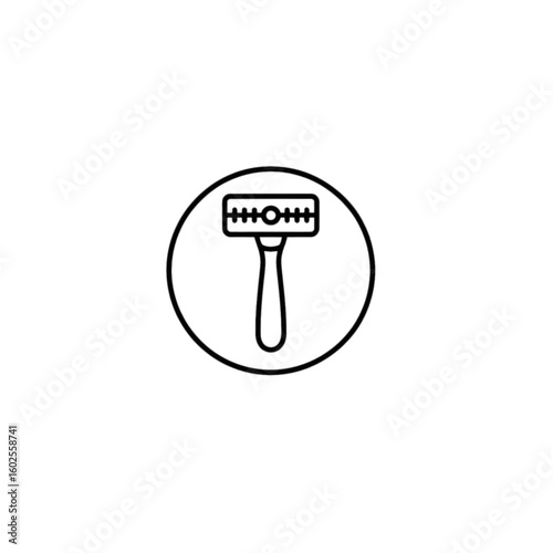 Shaving razor vector icon, minimalist black line art symbol for hygiene and grooming