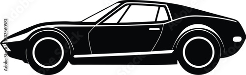 Pioneering supercar silhouette - Pre-aerodynamic age design, EPS JPEG PNG
