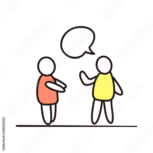 대화하고 있는 사람들 라인 아이콘