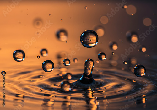 Water droplet splash close up