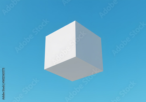 White cube against sky