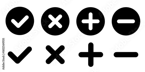 Yes or no sign. approve decline icon.