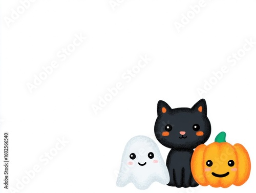 Cute minimalist halloween illustration for kids decor and design