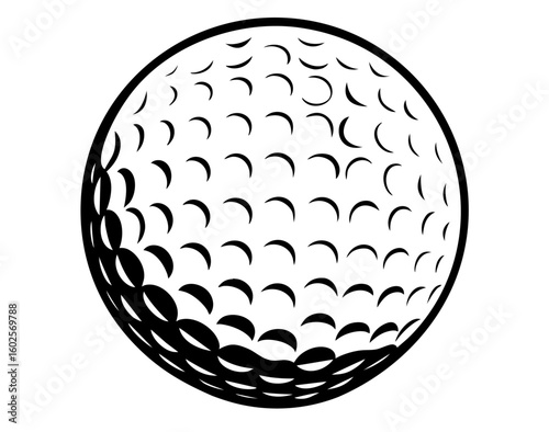 Golf Ball with Dimples. Precision Sport, Outdoor Activity and Equipment for Professional Golf and Elite Tournaments

