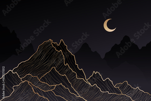moon over the mountains