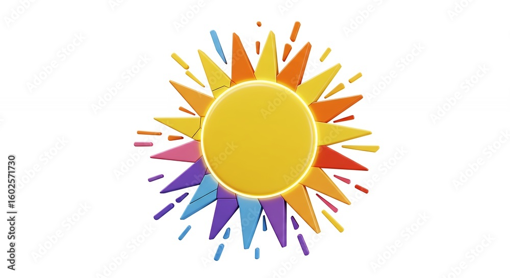 Fototapeta premium Colorful stylized sun graphic