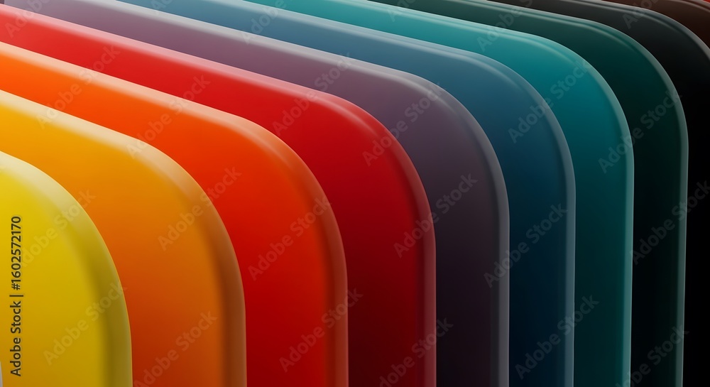 Fototapeta premium A vibrant array of rounded rectangular shapes in a spectrum of colors