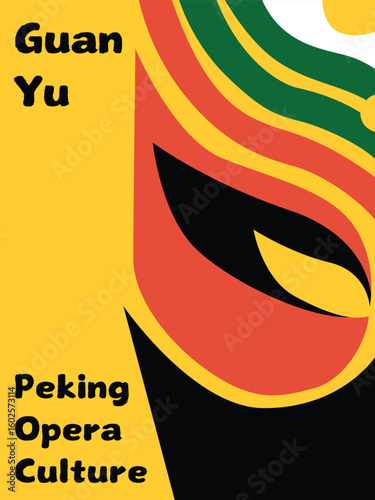 Chinese opera culture Mu Guiying poster vector
