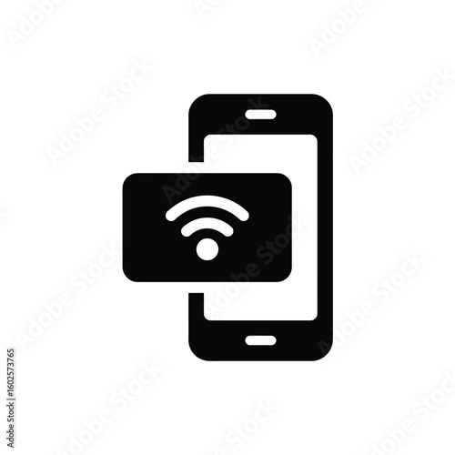 Smartphone with nfc contactless payment technology icon