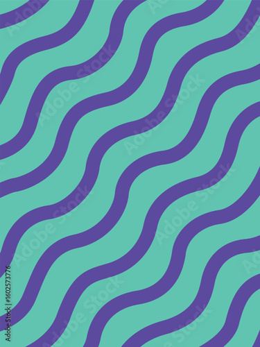 Tiffany blue and purple wave line art vector background
