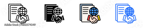 Trade Agreement  Icon Set Multiple Style Collection