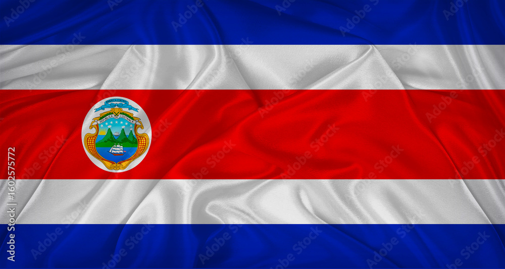 Foto Costa Rican flag with fabric texture