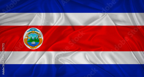 Foto Costa Rican flag with fabric texture
