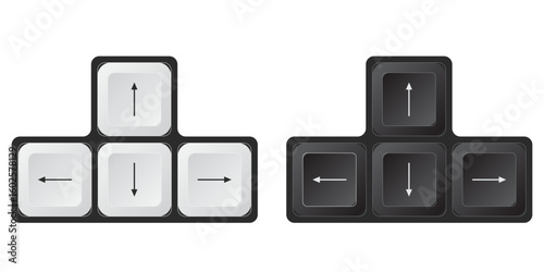 Computer keyboard arrow keys vector illustration clipart isolated on white background