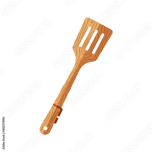 Wooden Slotted Spatula Kitchen Utensil for Cooking and Food Preparation
