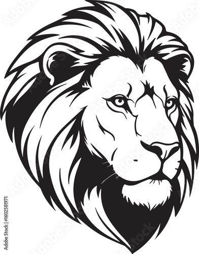 Wallpaper Mural Simple lion head drawing with smooth contour lines, bold eyes, and stylized mane, minimal vector sketch. Torontodigital.ca