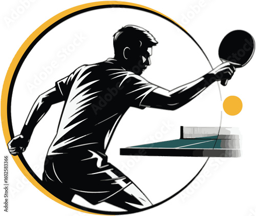 Dynamic table tennis sports logo and branding illustration