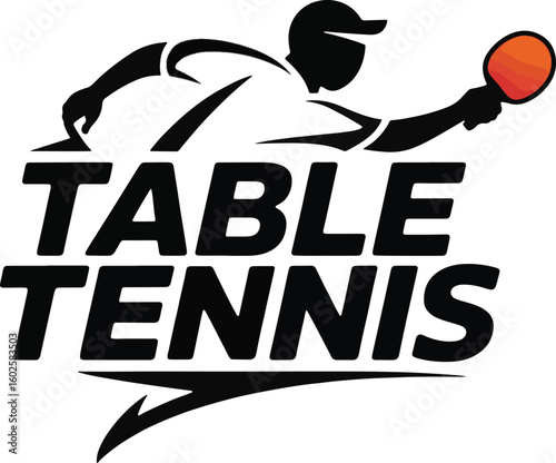 Dynamic table tennis sports logo and branding illustration
