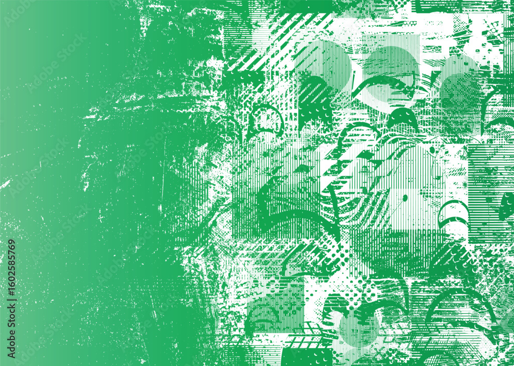 Fototapeta premium Glitch distorted geometric shape . Noise destroyed logo . Trendy cyber punk poster . Glitched frame .Grunge textured . Distressed effect .Vector shapes with a halftone dots screen print texture. 