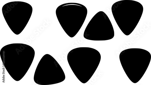 A black and white silhouette of a plectrum
