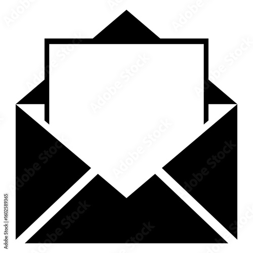 Icono con carta en sobre abierto