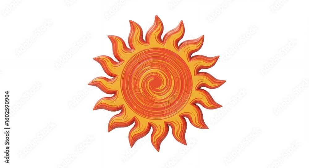 Fototapeta premium Orange yellow sun graphic design