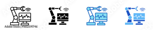 Machine Monitoring  Icon Set Multiple Style Collection