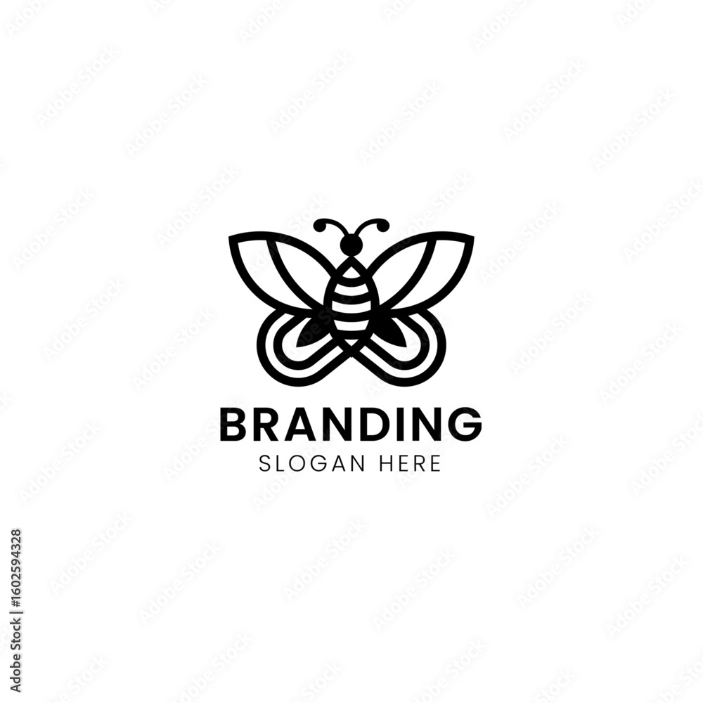 Simple iconic letter mark modern bee logo. Simple iconic letter mark modern bee logo.