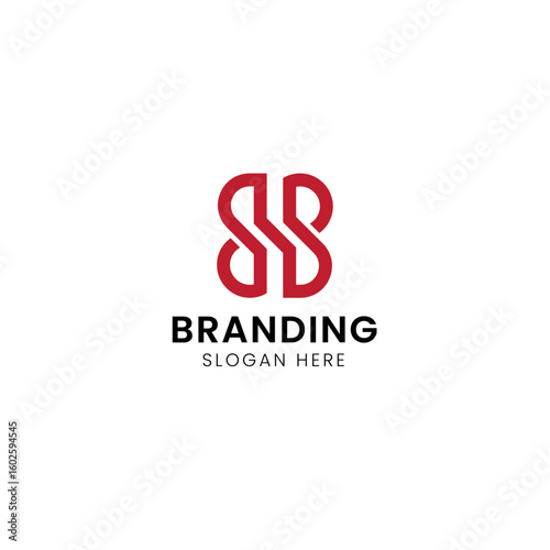 Simple iconic typography BB modern logo.
