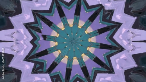 Star-Shaped Mandala in Purple and Green Tones