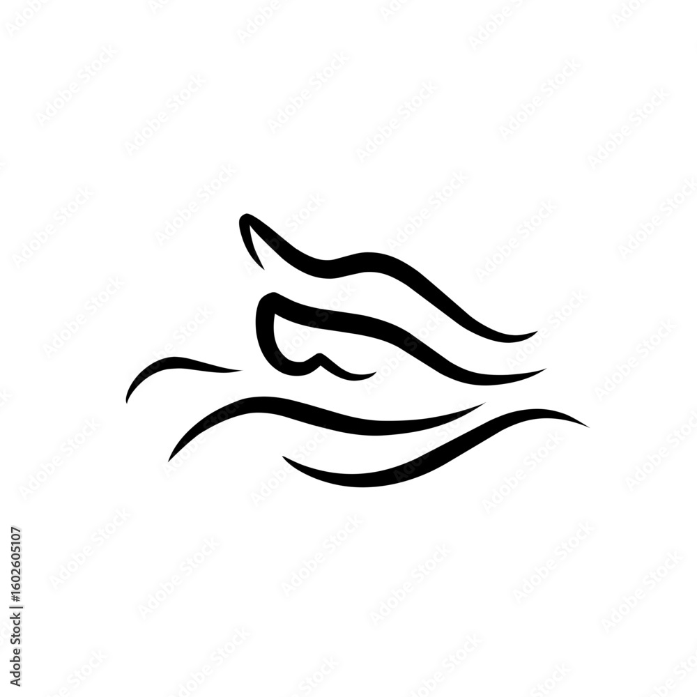 Obraz premium black sea wave icon
