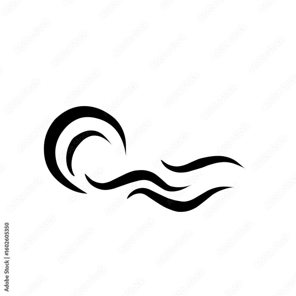 Naklejka premium black sea wave icon