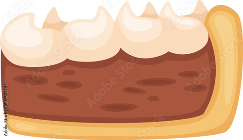 Slicing into a rich chocolate pie, revealing a decadent brown filling and a perfectly baked golden crust, topped with a generous swirl of whipped cream for an irresistible dessert experience