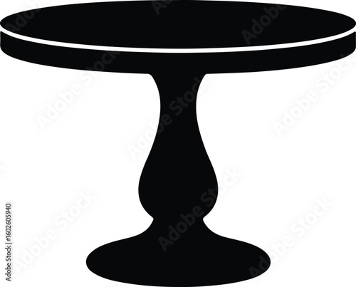 Silhouette pedestal table furniture minimal design Vector Illustrator