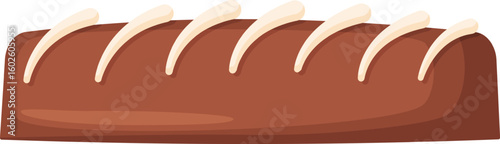 Chocolate bar coated with white chocolate topping, creating a visually appealing and tempting treat, perfect for satisfying cravings and adding a touch of sweetness to any occasion