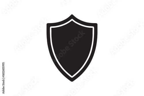 Military Shield icon silhouette vector with white background Free Download Military Shield icon silhouette vector with white background - GFXLoad
