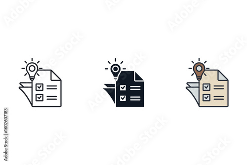project icons isolated on White Background. Flat style design
