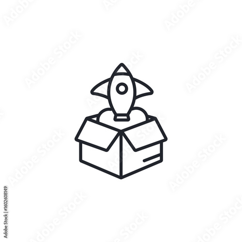 project launch icons isolated on White Background. Flat style design