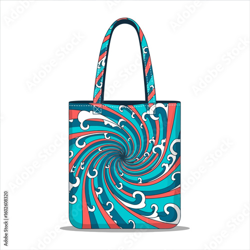 Stylish Tote Bag with Swirling Abstract Design for Everyday Use