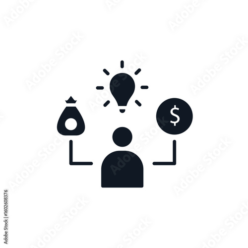 contribution icons isolated on White Background. Flat style design
