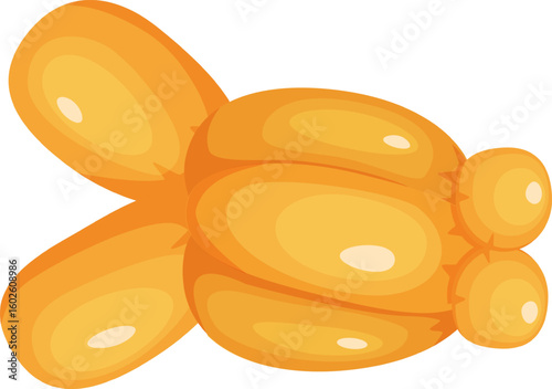 Inflatable golden rocket balloon floating against white background, perfect for party decorations and celebrations, featuring a sleek design and vibrant color