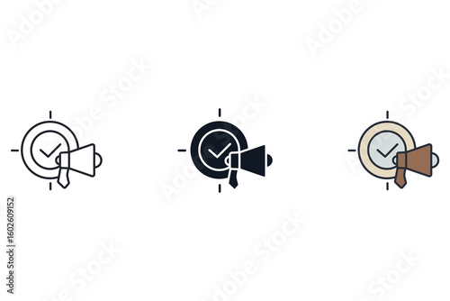 marketing campaign icons isolated on White Background. Flat style design