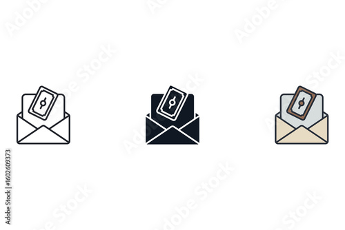 earning icons isolated on White Background. Flat style design
