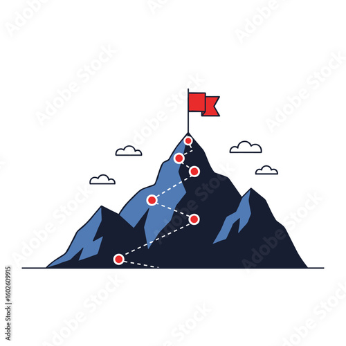 Reaching the summit a challenging ascent to the peak accomplishing goals