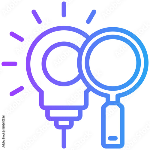 Research icon for digital nomad, website, application, printing, document, poster design, etc