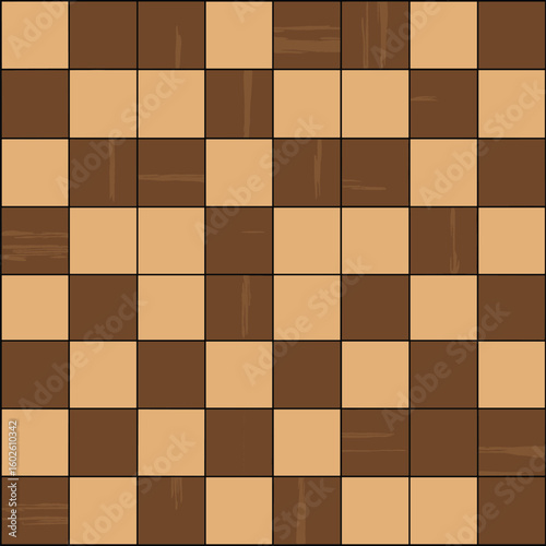 Classic wooden chess board with alternating light and dark squares ideal for strategic play