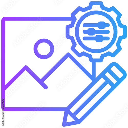 Photo editing icon for digital nomad, website, application, printing, document, poster design, etc