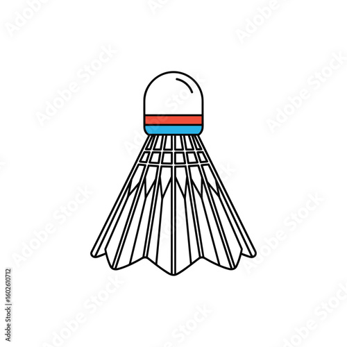 Vector illustration of badminton shuttlecock in flat design style ready for sports action