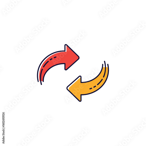 Arrows moving in a circular direction indicating exchange or transfer
